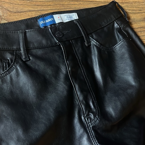 Old Navy Highest High Rise Flare Faux Leather Pants - Picture 5 of 9